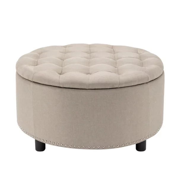 Alessandro Fabric Upholstered Storage Ottoman